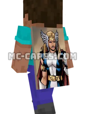 Thor Girl Minecraft cape worn on a player