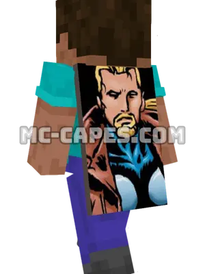 Thunderstrike Minecraft cape worn on a player