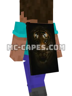 Tiger Face Minecraft cape worn on a player