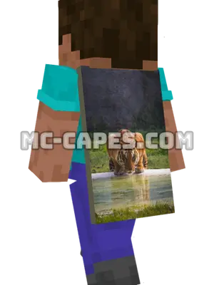 Tiger Water Minecraft cape worn on a player