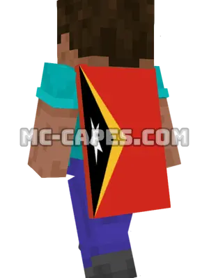 Timor-Leste Flag Minecraft cape worn on a player