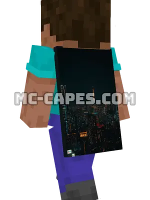 Tokyo Skyline Minecraft cape worn on a player