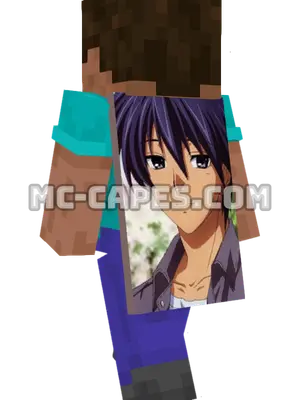 Tomoya Okazaki Minecraft cape worn on a player