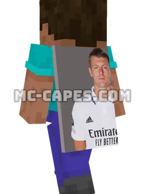 Toni Kroos Minecraft cape worn on a player