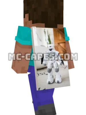 Toy Robot Minecraft cape worn on a player