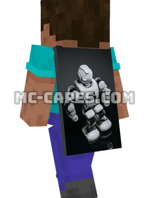 Toy Robot Minecraft cape worn on a player