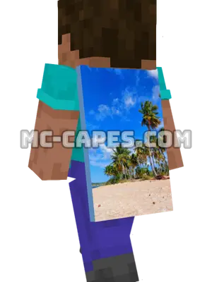 Tropical Beach Minecraft cape worn on a player