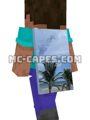 Tropical Beach Minecraft cape worn on a player