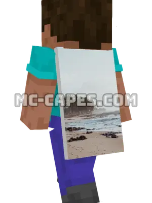 Tropical Beach Minecraft cape worn on a player