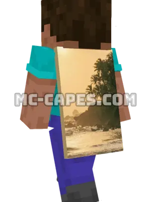 Tropical Beach Minecraft cape worn on a player