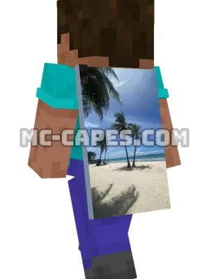 Tropical Beach Minecraft cape worn on a player