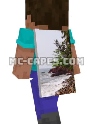 Tropical Beach Palms Minecraft cape worn on a player