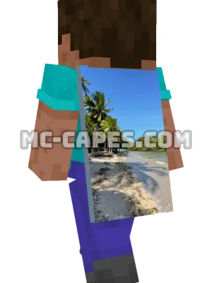 Tropical Beach Palms Minecraft cape worn on a player