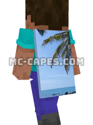 Tropical Palm Beach Minecraft cape worn on a player
