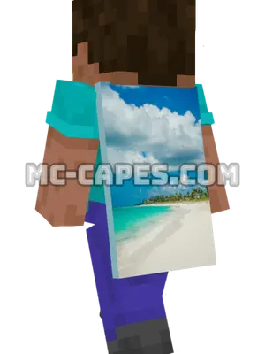 Tropical Seashore Minecraft cape worn on a player