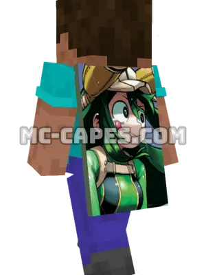 Tsuyu Asui Minecraft cape worn on a player