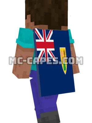 Turks and Caicos Islands Flag Minecraft cape worn on a player