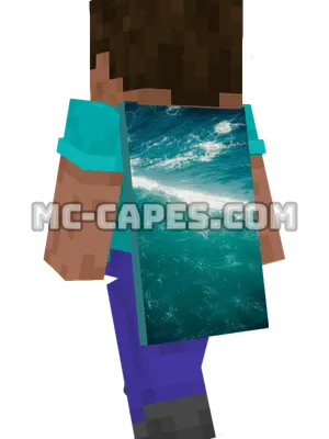 Turquoise Ocean Waves Minecraft cape worn on a player
