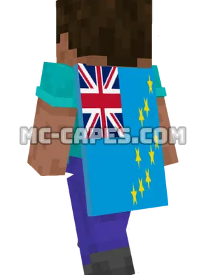 Tuvalu Flag Minecraft cape worn on a player