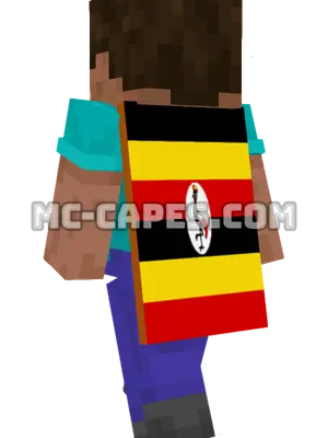 Uganda Flag Minecraft cape worn on a player