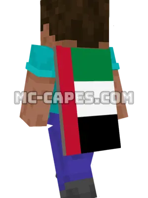 United Arab Emirates Flag Minecraft cape worn on a player