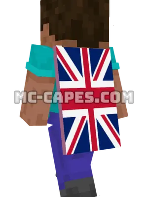 United Kingdom Flag Minecraft cape worn on a player