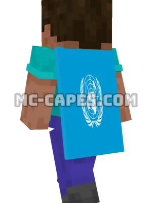 United Nations Flag Minecraft cape worn on a player
