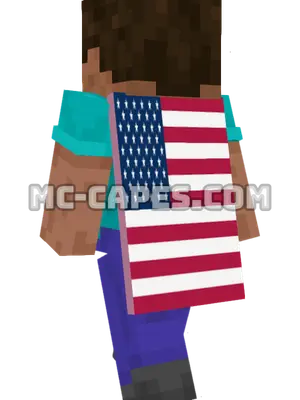 United States Flag Minecraft cape worn on a player