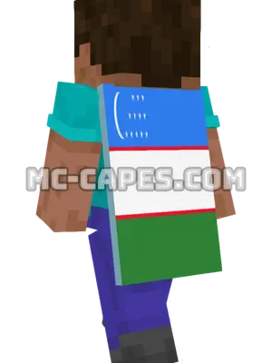 Uzbekistan Flag Minecraft cape worn on a player