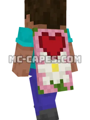 Valentine Minecraft cape worn on a player