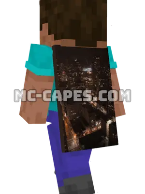 Vancouver Skyline Minecraft cape worn on a player