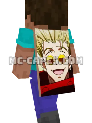 Vash the Stampede Minecraft cape worn on a player