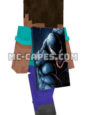 Venom Minecraft cape worn on a player