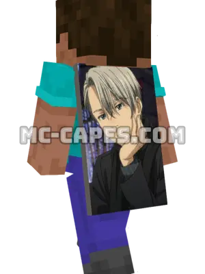 Victor Nikiforov Minecraft cape worn on a player