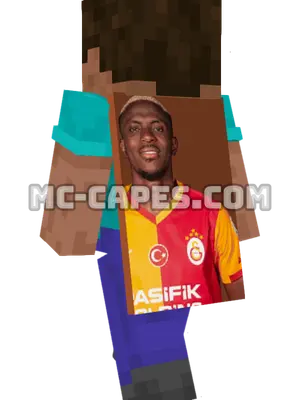Victor Osimhen Minecraft cape worn on a player