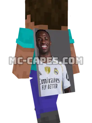 Vinicius Junior Minecraft cape worn on a player