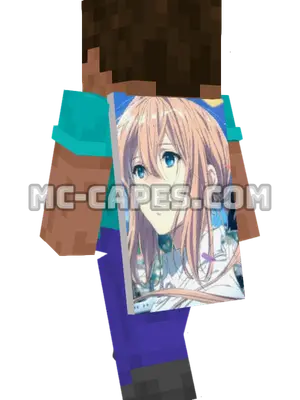Violet Evergarden Minecraft cape worn on a player