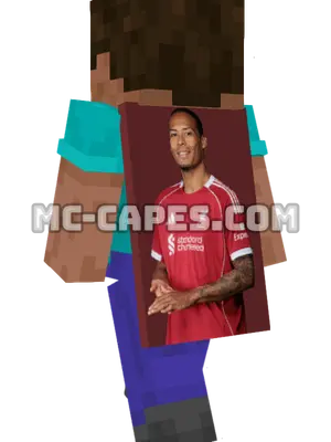 Virgil van Dijk Minecraft cape worn on a player