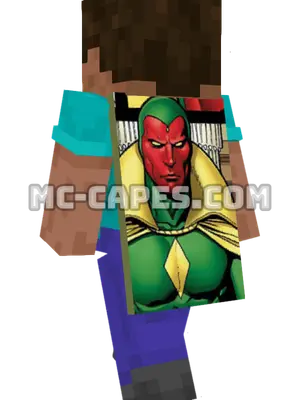 Vision Minecraft cape worn on a player