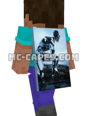 Water Robot Minecraft cape worn on a player