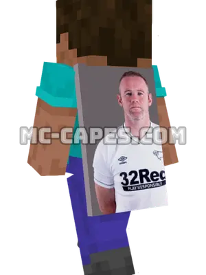 Wayne Rooney Minecraft cape worn on a player