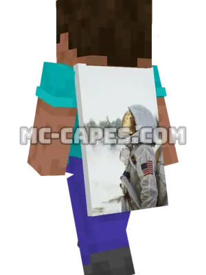 White Background Astronaut Minecraft cape worn on a player