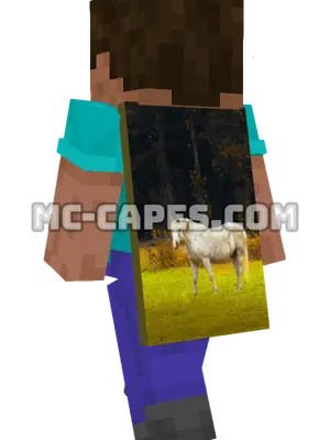 White Horse Pasture Minecraft cape worn on a player