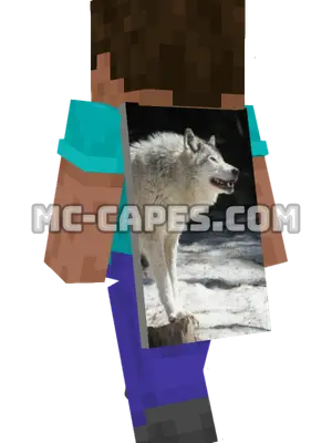 White Wolf Minecraft cape worn on a player