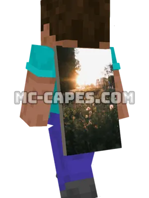 Wildflower Golden Hour Minecraft cape worn on a player