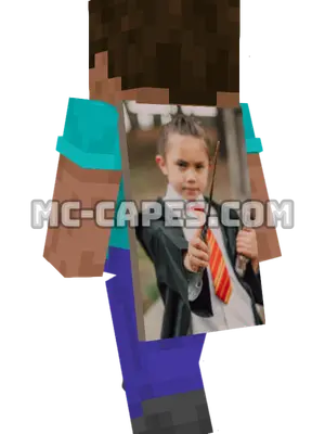 Wizard Child Minecraft cape worn on a player