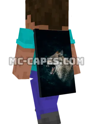 Wolf Open Mouth Minecraft cape worn on a player