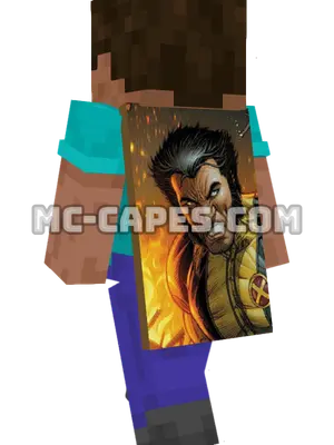 Wolverine Minecraft cape worn on a player
