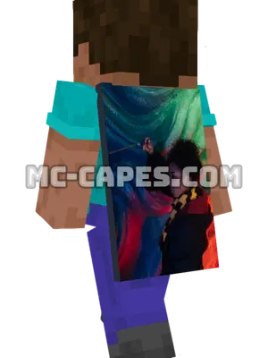 Woman Wizard Minecraft cape worn on a player