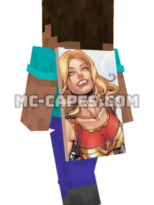 Wonder Girl Minecraft cape worn on a player